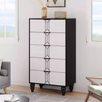 Commode à 5 tiroirs, commode haute moderne en bois avec tiroirs profonds, chiffonnier pour chambre à coucher, salon, couloir, entrée