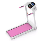 NAYSAYE Tapis roulant pliable 2,5 CV pour la course et la marche à domicile avec ceinture spacieuse pour l'exercice, blanc et rose, 47.64*24.8*45.67