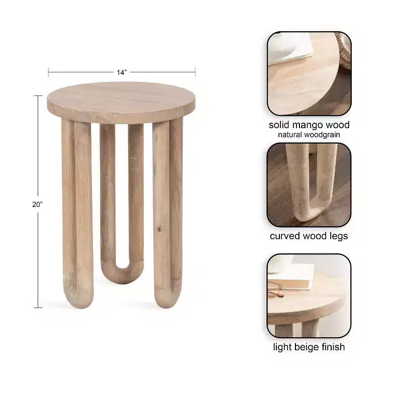 Table d'appoint Kenzo en bois par Kate and Laurel