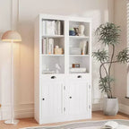 71-Inch Tall Bookcase with Cabinet, 3-Shelf Bookshelf & Spacious Storage Cabinet, Modern Sideboard with Adjustable Shelves for Living Room