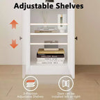 71-Inch Tall Bookcase with Cabinet, 3-Shelf Bookshelf & Spacious Storage Cabinet, Modern Sideboard with Adjustable Shelves for Living Room
