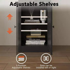71-Inch Tall Bookcase with Cabinet, 3-Shelf Bookshelf & Spacious Storage Cabinet, Modern Sideboard with Adjustable Shelves for Living Room