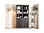 71-Inch Tall Bookcase with Cabinet, 3-Shelf Bookshelf & Spacious Storage Cabinet, Modern Sideboard with Adjustable Shelves for Living Room