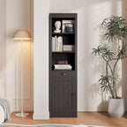 71-Inch Tall Bookcase with Cabinet, 3-Shelf Bookshelf & Spacious Storage Cabinet, Modern Sideboard with Adjustable Shelves for Living Room
