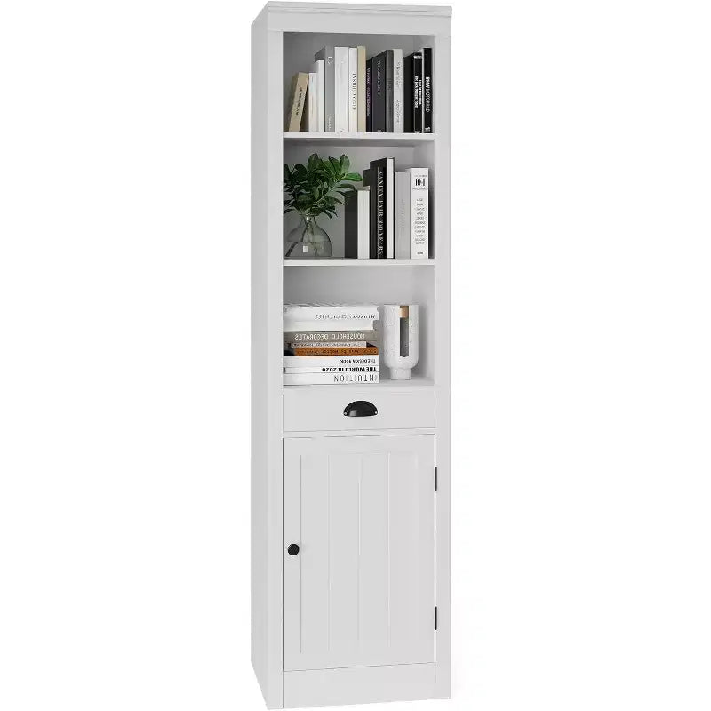 71-Inch Tall Bookcase with Cabinet, 3-Shelf Bookshelf & Spacious Storage Cabinet, Modern Sideboard with Adjustable Shelves for Living Room