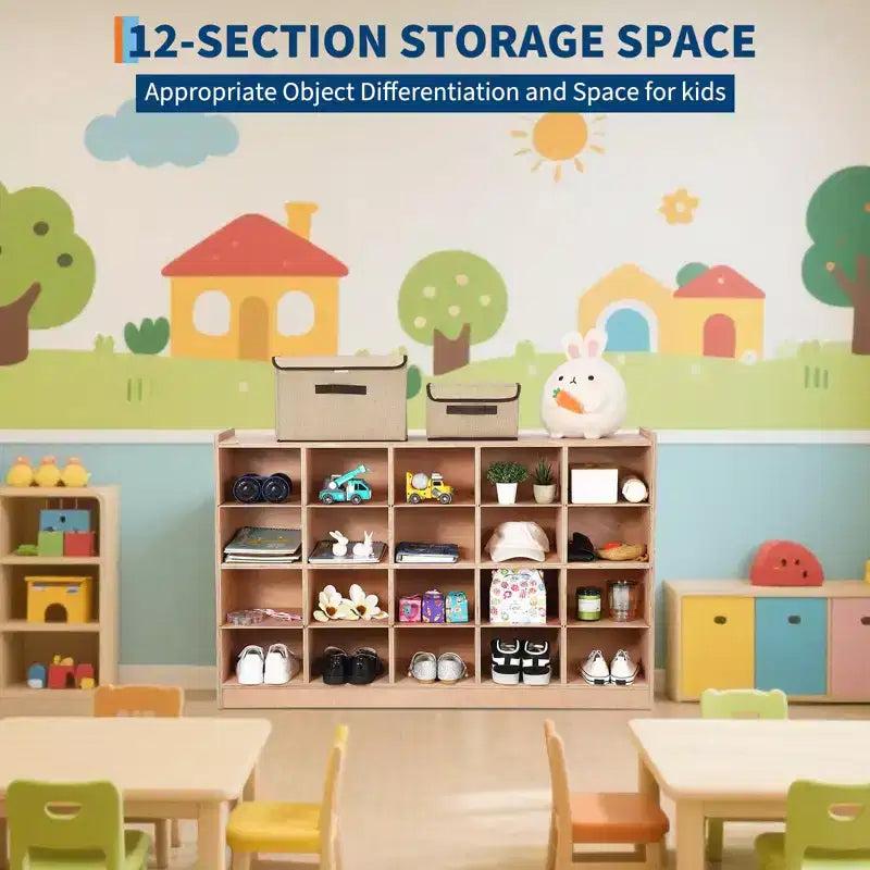 Meuble de rangement à 20 compartiments avec roulettes, Organisateur mobile avec dispositif anti-basculement pour salle de classe et maison