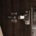 Placard de cuisine Famapy avec porte vitrée, buffet de cuisine, armoire de rangement multi-étagères pour l'organisation, pour salle à manger, marron/blanc