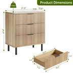 Wave Fluted 6 Drawer Dresser, Wide Wood Double Dresser with Metal Legs and Handles, Modern Chest of Drawers with Anti-Tipping Design