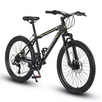 VTT Zeus & Ruta 24 avec 21 vitesses, double frein à disque, cadre en acier durable pour garçons et filles