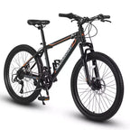 VTT Zeus & Ruta 24 avec 21 vitesses, double frein à disque, cadre en acier durable pour garçons et filles