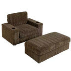 GDFStudio David 42 Méridienne inclinable d'intérieur avec pouf de rangement