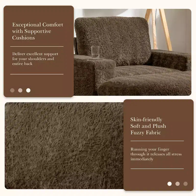 GDFStudio David 42 Méridienne inclinable d'intérieur avec pouf de rangement