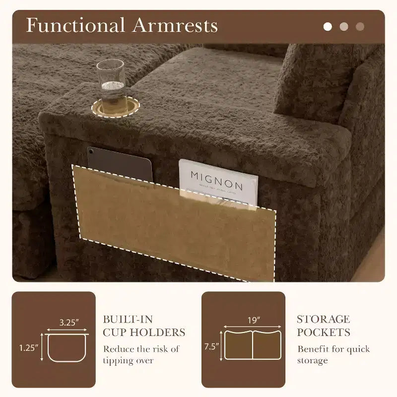 GDFStudio David 42 Méridienne inclinable d'intérieur avec pouf de rangement