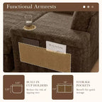 GDFStudio David 42 Méridienne inclinable d'intérieur avec pouf de rangement