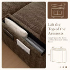 GDFStudio David 42 Méridienne inclinable d'intérieur avec pouf de rangement