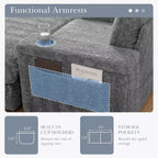 GDFStudio David 42 Méridienne inclinable d'intérieur avec pouf de rangement