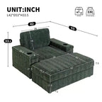 GDFStudio David 42 Méridienne inclinable d'intérieur avec pouf de rangement