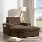 GDFStudio David 42 Méridienne inclinable d'intérieur avec pouf de rangement