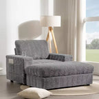 GDFStudio David 42 Méridienne inclinable d'intérieur avec pouf de rangement