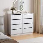 Commode de chambre Okak Modern 6/9 tiroirs avec poignée, commode en bois minimaliste, commode pour chambre à coucher, entrée