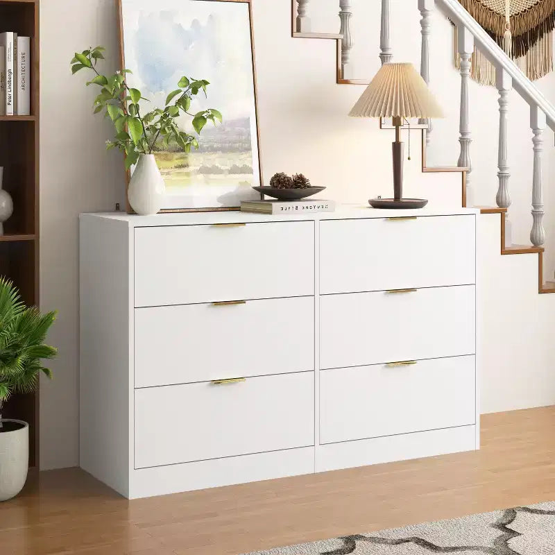 Commode de chambre Okak Modern 6/9 tiroirs avec poignée, commode en bois minimaliste, commode pour chambre à coucher, entrée