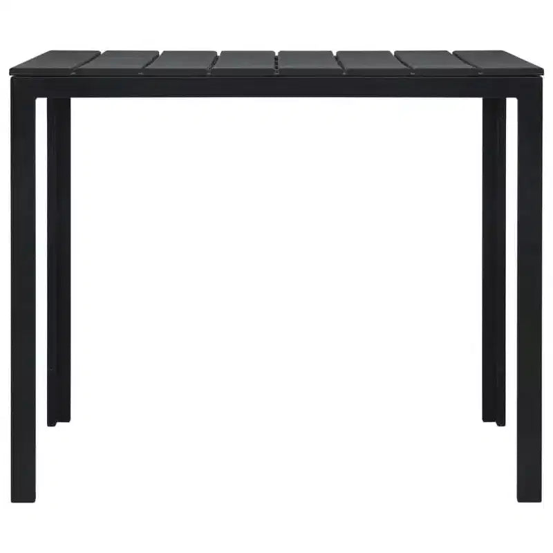 vidaXL Table basse carrée en polyéthylène haute densité et acier - Mobilier de jardin - Design moderne et légère - Noire