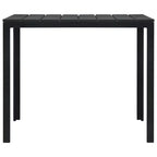 vidaXL Table basse carrée en polyéthylène haute densité et acier - Mobilier de jardin - Design moderne et légère - Noire