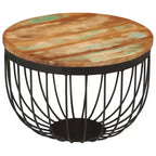 vidaXL Table basse multicolore Bois de récupération massif, acier Petite