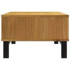 vidaXL Wooden Coffee Table FLAM | Solid Pine Wood | Oak Color Finish | Rectangular | Storage Space