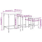 vidaXL Lot de 3 tables basses gigognes – Bois d'ingénierie chêne fumé avec cadre en métal pour salon, chambre, bureau