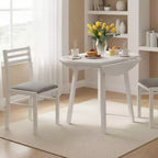 Ensemble table de salle à manger 3 pièces Homy Casa avec 2 chaises abattantes - Meuble de cuisine compact