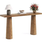 Lantine 63-Inch Solid Wood Console Table, Rectangular Farmhouse Entryway Table for Entrance, Hallway, Living Room