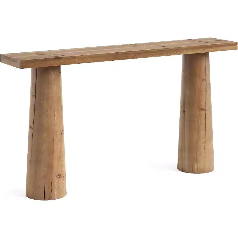 Lantine 63-Inch Solid Wood Console Table, Rectangular Farmhouse Entryway Table for Entrance, Hallway, Living Room