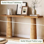 Lantine 63-Inch Solid Wood Console Table, Rectangular Farmhouse Entryway Table for Entrance, Hallway, Living Room
