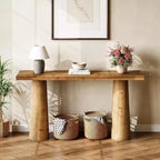 Lantine 63-Inch Solid Wood Console Table, Rectangular Farmhouse Entryway Table for Entrance, Hallway, Living Room