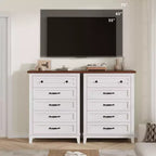 Commode à 5 tiroirs pour chambre à coucher, armoire en bois autoportante pour chambre à coucher, salon, commode verticale haute avec grand rangement,