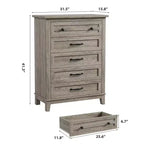 Commode à 5 tiroirs pour chambre à coucher, armoire en bois autoportante pour chambre à coucher, salon, commode verticale haute avec grand rangement,