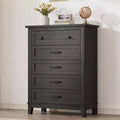5 Dresser for Bedroom,Freestanding Wooden Closet Chest for Bedroom, Living RoomTall Vertical Drawer Dresser with Large Storage,