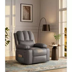 Fauteuil inclinable électrique 360° surdimensionné, pivotant et berçant, avec fonction chauffante et massante (similicuir, pour salon/chambre/crèche)
