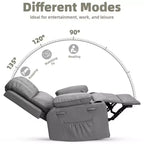 Fauteuil inclinable électrique 360° surdimensionné, pivotant et berçant, avec fonction chauffante et massante (similicuir, pour salon/chambre/crèche)
