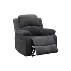 MAYEERTY Fauteuil inclinable électrique, Fauteuil inclinable manuel en tissu avec dossier réglable pour salon, Gris foncé