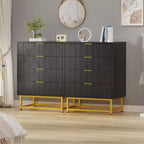 Commode à 4 tiroirs, Commodes et chiffonniers modernes pour chambre à coucher, Organiseur de commode en bois avec pieds en métal,