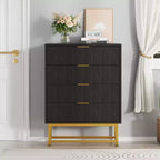 Commode à 4 tiroirs, Commodes et chiffonniers modernes pour chambre à coucher, Organiseur de commode en bois avec pieds en métal,