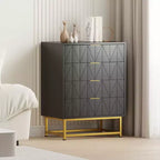Commode à 4 tiroirs, Commodes et chiffonniers modernes pour chambre à coucher, Organiseur de commode en bois avec pieds en métal,