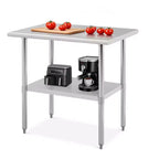 Table de travail en acier inoxydable avec dosseret, table de préparation commerciale robuste, poste de travail certifié NSF pour cuisine de restaurant, boulangerie
