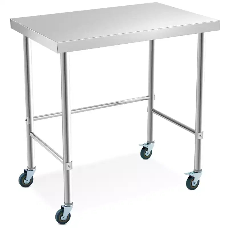 Stainless Steel Table , Kitchen Restaurant Stainless Steel Prep Work Metal Table Countertop with Open Base