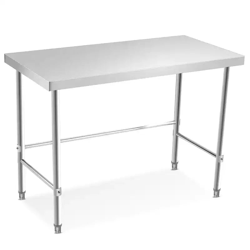 Stainless Steel Table , Kitchen Restaurant Stainless Steel Prep Work Metal Table Countertop with Open Base