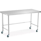 Stainless Steel Table , Kitchen Restaurant Stainless Steel Prep Work Metal Table Countertop with Open Base