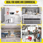 Stainless Steel Table , Kitchen Restaurant Stainless Steel Prep Work Metal Table Countertop with Open Base
