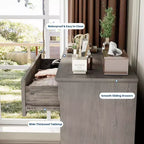 Commode haute à 4 tiroirs style rustique, commode en bois rustique avec poignées en métal, armoire de rangement pour chambre, salon, couloir